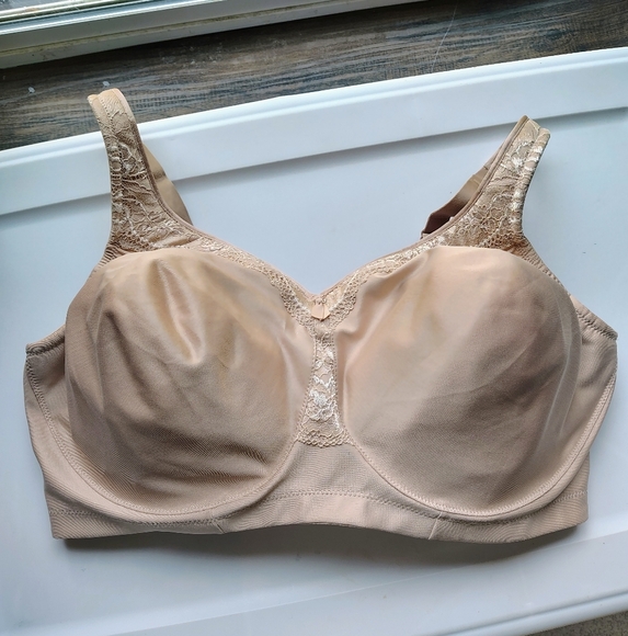 Glamorise MagicLift Seamless Wire-free everyday Bra - Cafe Nude Intimates sz 46G - Picture 3 of 17